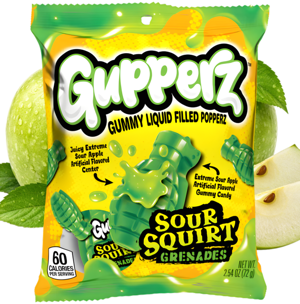 Gupperz - Gummy Liquid Filled Popperz Sour Squirt Grenades 72g
